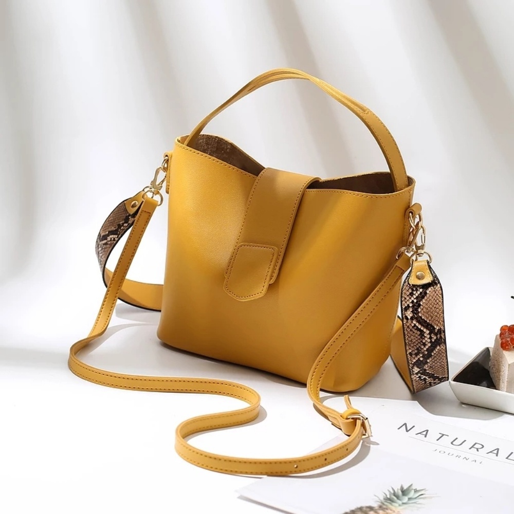 VENICE 2pc/set Leather Shoulder Crossbody Purse - Picture 5 of 8
